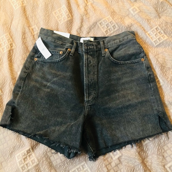 Aritzia Pants - Aritzia AGolde NWT high waisted black denim shorts